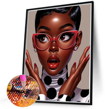 Load image into Gallery viewer, Diamond Painting - Full Round - Woman with red glasses (40*50CM)