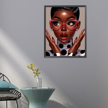 Load image into Gallery viewer, Diamond Painting - Full Round - Woman with red glasses (40*50CM)