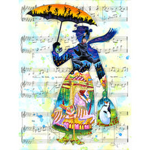 Load image into Gallery viewer, Diamond Painting - Full Round - Piano score of girl silhouette (30*40CM)