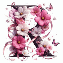 Load image into Gallery viewer, Diamond Painting - Full Round - Daisy butterfly letter R (40*40CM)