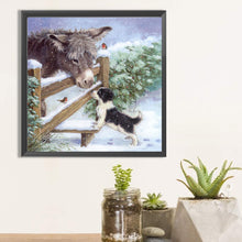 Load image into Gallery viewer, Diamond Painting - Full Square - Donkey and dog (30*30CM)