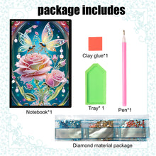 Load image into Gallery viewer, Special Shaped Flower Butterfly Diamond Painting Diary Book for Drawing Painting