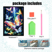 Load image into Gallery viewer, Special Shaped Flower Butterfly Diamond Painting Diary Book for Drawing Painting