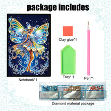 Load image into Gallery viewer, 50 Pages A5 Special Shaped Elf Girl 5D DIY Mosaic Drill Notebook Craft for Teens