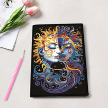 Load image into Gallery viewer, 50 Pages A5 Special Shaped Sun Moon Face 5D DIY Mosaic Drill Notebook Craft