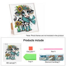 Load image into Gallery viewer, Diamond Painting - Partial Special Shaped - Funny Cow (30*30CM)