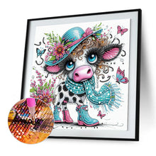 Load image into Gallery viewer, Diamond Painting - Partial Special Shaped - Funny Cow (30*30CM)