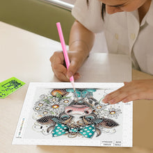 Load image into Gallery viewer, Diamond Painting - Partial Special Shaped - Funny Cow (30*30CM)
