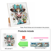 Load image into Gallery viewer, Diamond Painting - Partial Special Shaped - Funny Cow (30*30CM)