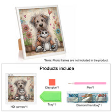 Load image into Gallery viewer, Diamond Painting - Partial Special Shaped - Friendly Cat and Dog (30*30CM)