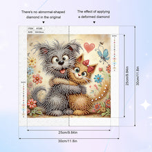 Load image into Gallery viewer, Diamond Painting - Partial Special Shaped - Friendly Cat and Dog (30*30CM)