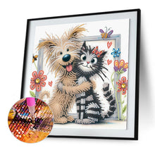 Load image into Gallery viewer, Diamond Painting - Partial Special Shaped - Friendly Cat and Dog (30*30CM)