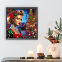 Load image into Gallery viewer, Diamond Painting - Partial Special Shaped - Christmas Lady (30*30CM)