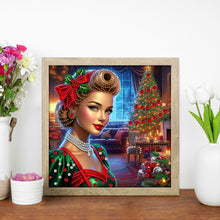 Load image into Gallery viewer, Diamond Painting - Partial Special Shaped - Christmas Lady (30*30CM)