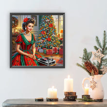 Load image into Gallery viewer, Diamond Painting - Partial Special Shaped - Christmas Lady (30*30CM)