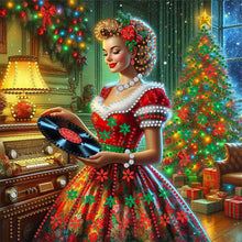 Load image into Gallery viewer, Diamond Painting - Partial Special Shaped - Christmas Lady (30*30CM)