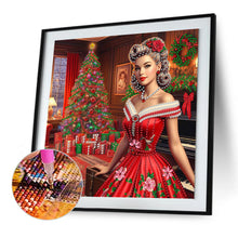 Load image into Gallery viewer, Diamond Painting - Partial Special Shaped - Christmas Lady (30*30CM)