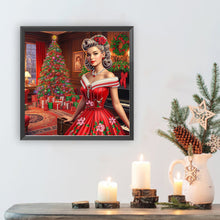 Load image into Gallery viewer, Diamond Painting - Partial Special Shaped - Christmas Lady (30*30CM)