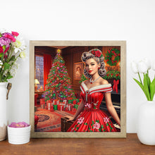 Load image into Gallery viewer, Diamond Painting - Partial Special Shaped - Christmas Lady (30*30CM)
