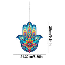 Load image into Gallery viewer, Acrylic Lotus Palm 5D DIY Diamond Painting Dots Pendant for Garden Window Decor