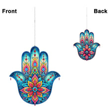 Load image into Gallery viewer, Acrylic Lotus Palm 5D DIY Diamond Painting Dots Pendant for Garden Window Decor