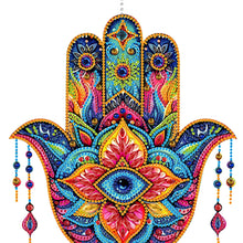 Load image into Gallery viewer, Acrylic Lotus Palm 5D DIY Diamond Painting Dots Pendant for Garden Window Decor