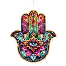 Load image into Gallery viewer, Acrylic Lotus Palm 5D DIY Diamond Painting Dots Pendant for Garden Window Decor