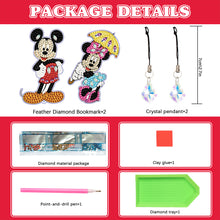 Load image into Gallery viewer, 2Pcs Special Shape Donald Duck Diamond Art Bookmark with Pendant for Book Lovers