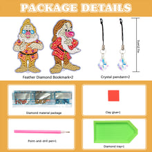 Load image into Gallery viewer, 2Pcs Special Shape Donald Duck Diamond Art Bookmark with Pendant for Book Lovers