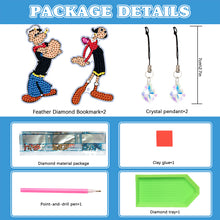 Load image into Gallery viewer, 2Pcs Special Shape Donald Duck Diamond Art Bookmark with Pendant for Book Lovers