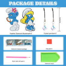 Load image into Gallery viewer, 2Pcs Special Shape Donald Duck Diamond Art Bookmark with Pendant for Book Lovers