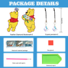 Load image into Gallery viewer, 2Pcs Special Shape Donald Duck Diamond Art Bookmark with Pendant for Book Lovers
