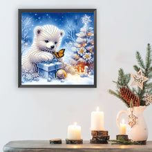 Load image into Gallery viewer, Diamond Painting - Partial Special Shaped - Winter Snow Bear (30*30CM)