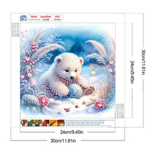 Load image into Gallery viewer, Diamond Painting - Partial Special Shaped - Winter Snow Bear (30*30CM)