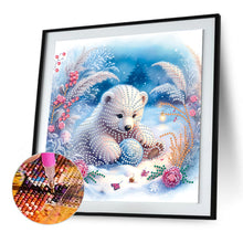 Load image into Gallery viewer, Diamond Painting - Partial Special Shaped - Winter Snow Bear (30*30CM)