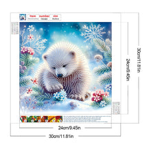 Load image into Gallery viewer, Diamond Painting - Partial Special Shaped - Winter Snow Bear (30*30CM)