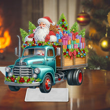 Load image into Gallery viewer, Christmas Acrylic Special Shape Santa Claus Gift Truck Desktop Diamond Art Kits