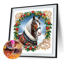 Load image into Gallery viewer, Diamond Painting - Partial Special Shaped - Christmas Horse (40*40CM)