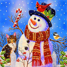 Load image into Gallery viewer, AB Diamond Painting - Full Round - Winter Snowman and Small Animals (40*40CM)