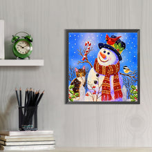 Load image into Gallery viewer, AB Diamond Painting - Full Round - Winter Snowman and Small Animals (40*40CM)
