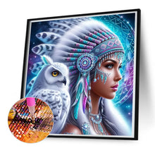 Load image into Gallery viewer, Diamond Painting - Full Round - Ethnic girl and owl (50*50CM)