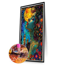 Load image into Gallery viewer, AB Diamond Painting - Full Round - City Art Girl in the Moonlight (40*70CM)