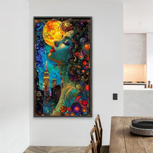 Load image into Gallery viewer, AB Diamond Painting - Full Round - City Art Girl in the Moonlight (40*70CM)