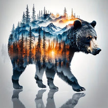 Load image into Gallery viewer, AB Diamond Painting - Full Round - Silhouette scenery black bear (40*40CM)