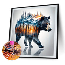 Load image into Gallery viewer, AB Diamond Painting - Full Round - Silhouette scenery black bear (40*40CM)