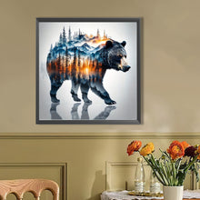 Load image into Gallery viewer, AB Diamond Painting - Full Round - Silhouette scenery black bear (40*40CM)
