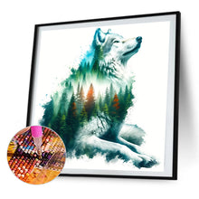 Load image into Gallery viewer, AB Diamond Painting - Full Round - Silhouette scenery white wolf (40*40CM)