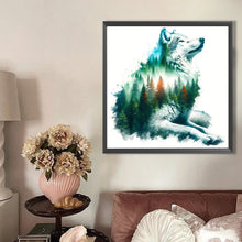 Load image into Gallery viewer, AB Diamond Painting - Full Round - Silhouette scenery white wolf (40*40CM)