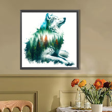 Load image into Gallery viewer, AB Diamond Painting - Full Round - Silhouette scenery white wolf (40*40CM)