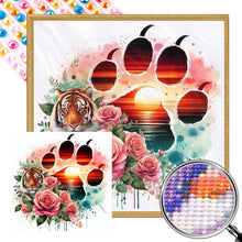 Load image into Gallery viewer, AB Diamond Painting - Full Round - Silhouette scenery tiger (40*40CM)